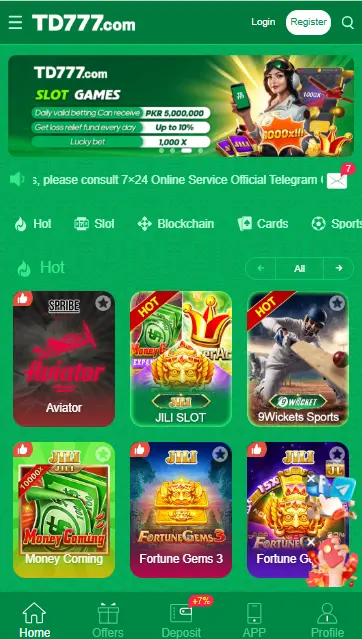 TD777 Game is best pak earning platform